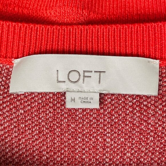 LOFT Horse Sweater Sz M Western Equestrian Preppy Red Orange - Picture 6 of 7
